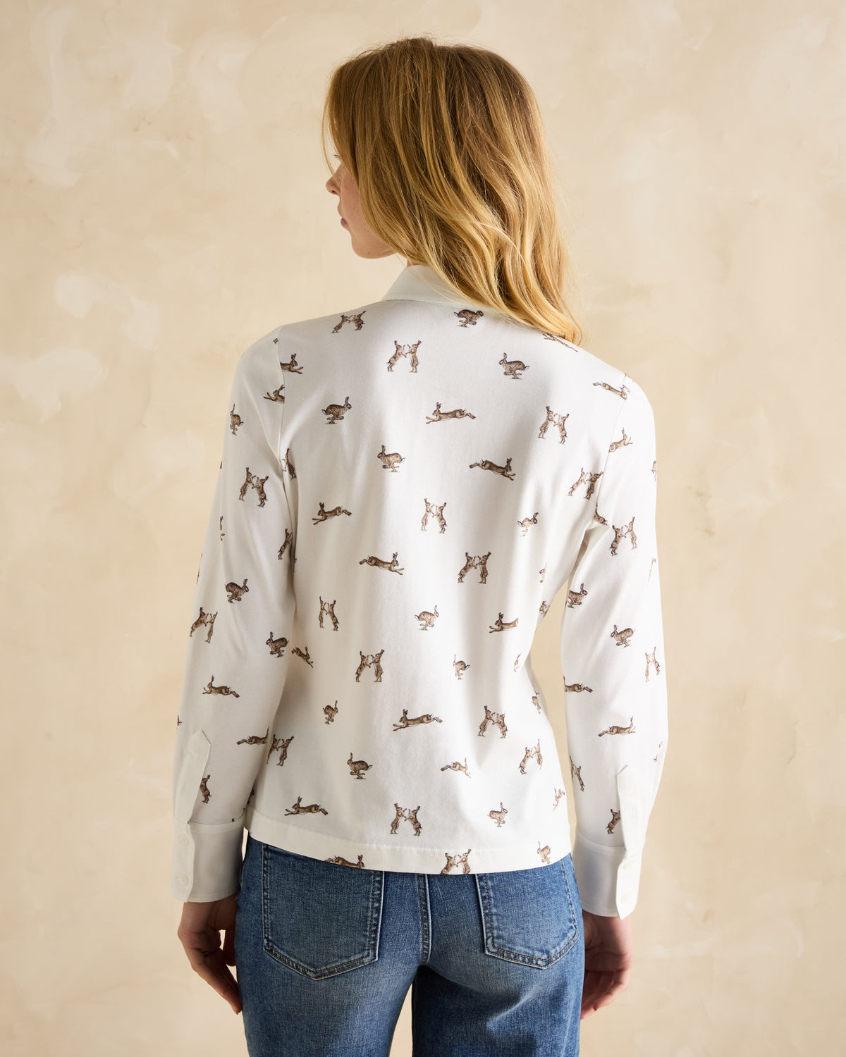 Joules Eleanor Tomlinson Cream Hares Jersey Shirt