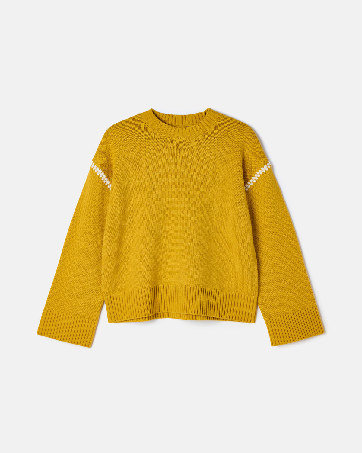 Joules Alexandra Yellow Blanket Stitch Jumper
