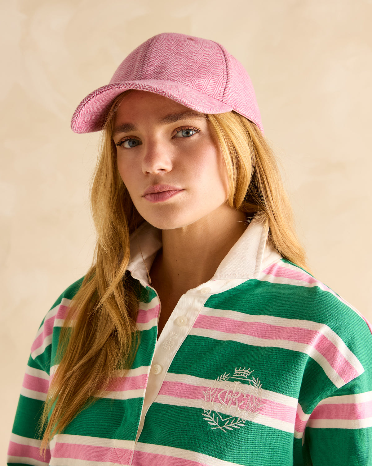 Joules Daley Herringbone Cap Pink