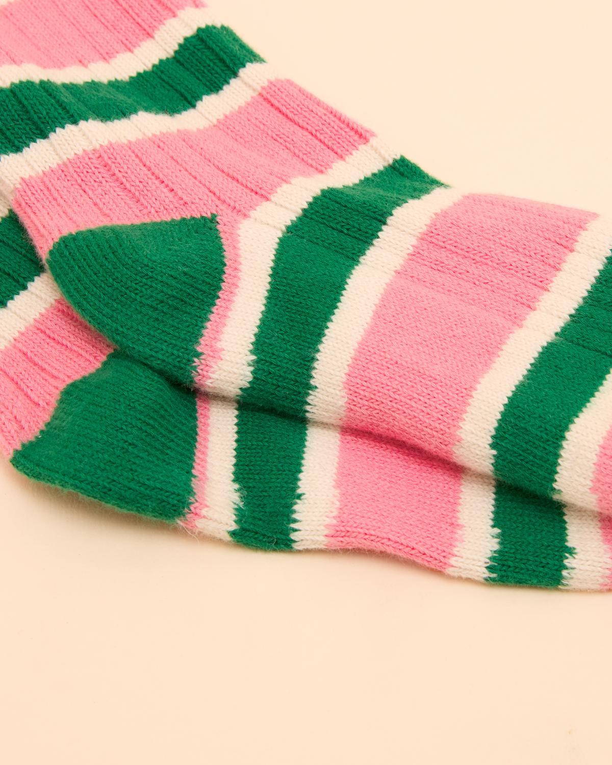 Joules Pink Striped Welly Socks - Stylish Cotton Blend for Comfortable Welly Wear