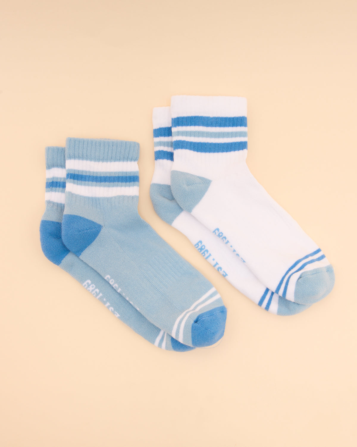 Joules Volley Blue Striped Socks 2-Pack | Comfortable Cotton Blend Socks with Ribbed Cuffs & Cushioned Footbed | Equiflair