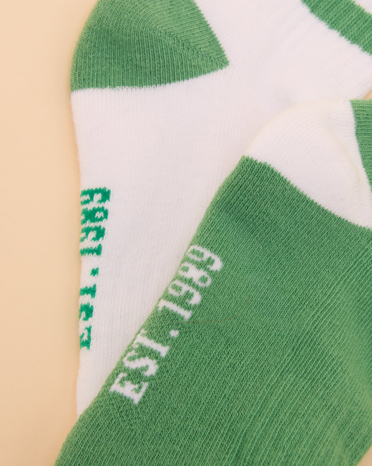 Joules Volley Socks 2 Pack Green, Equiflair: Striped cotton-blend socks with "Est. 1989" logo.