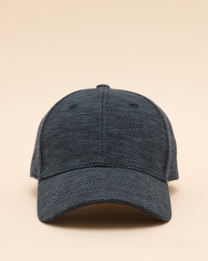 JOULES DALEY Herringbone Cap Navy - Stylish Cotton Blend Baseball Hat with Adjustable Metal Clasp for Women