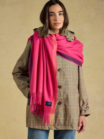 Women's Joules Pink Oversized Blanket Scarf