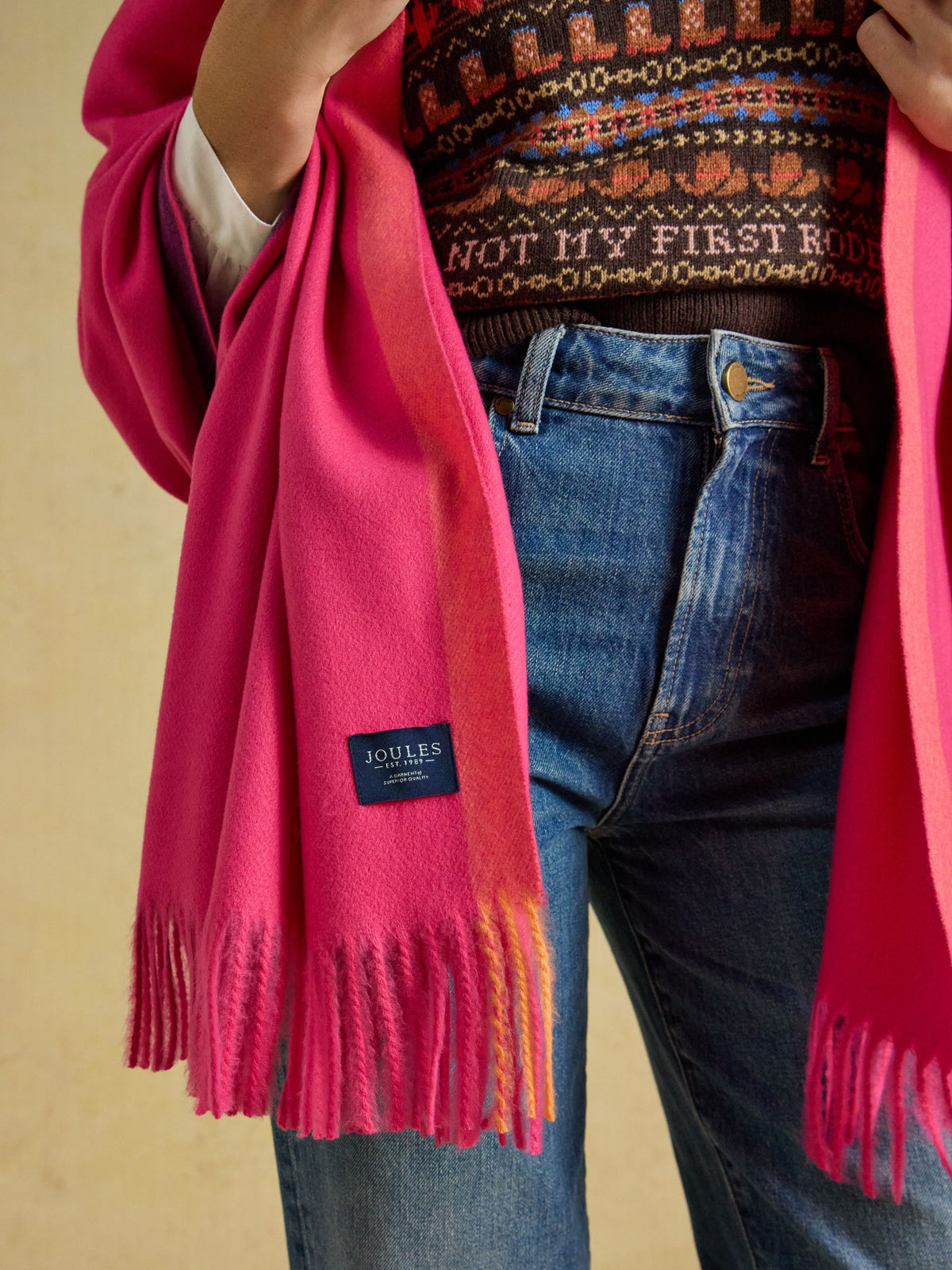 Women's Joules Pink Oversized Blanket Scarf
