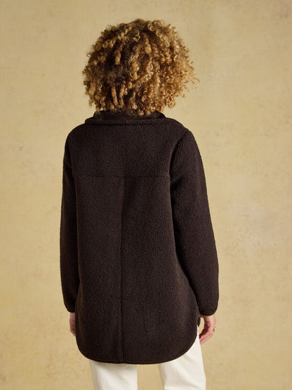 Women's Joules Sadie Longline Button Through Fleece Jacket