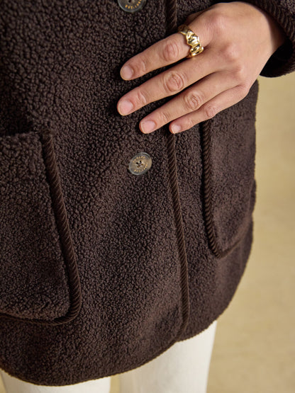 Women's Joules Sadie Longline Button Through Fleece Jacket