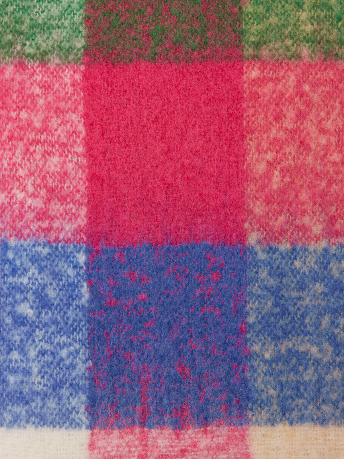 Joules Women's Betsy bright heritage gingham plaid scarf in pink, blue, green & white blocks. Cozy polyester.