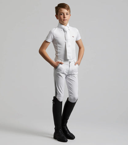 Premier Equine Boys White Gel Knee Riding Breeches | Competition Equestrian Apparel