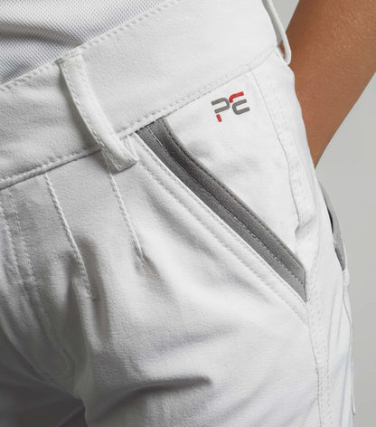 Premier Equine White Boys Riding Breeches with Gel Knee Patches - Competition Ready
