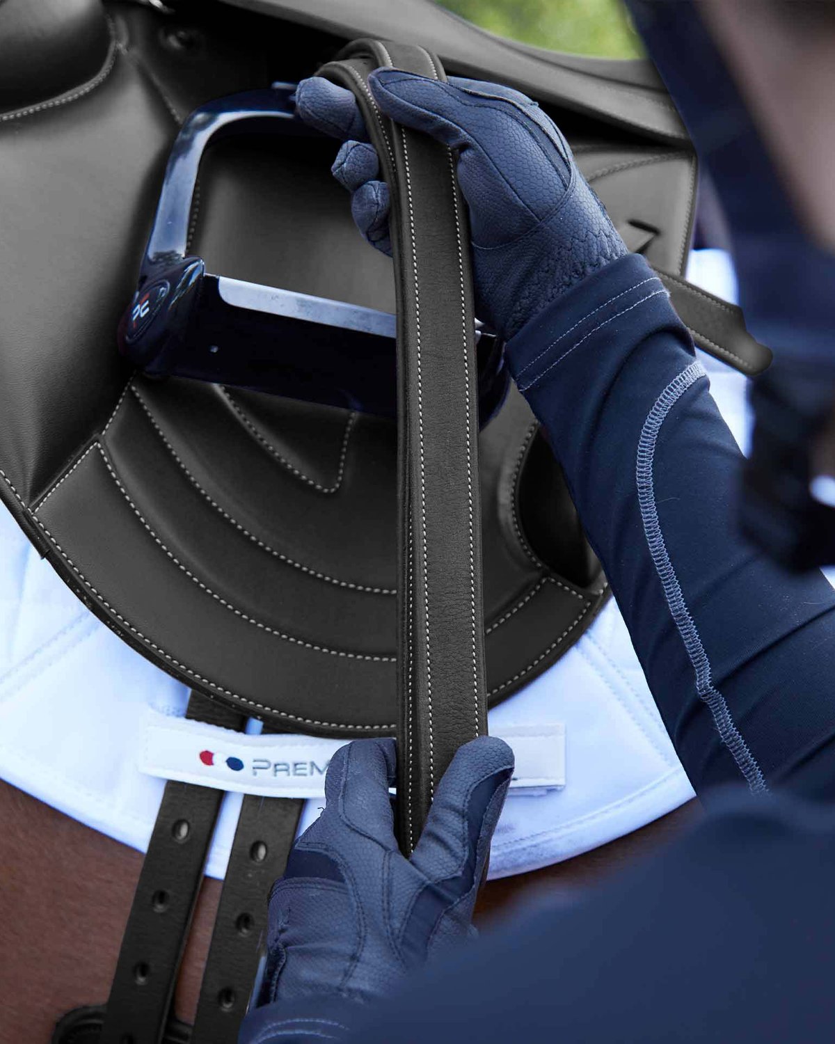 Premier Equine German Aniline Stirrup Leathers Black