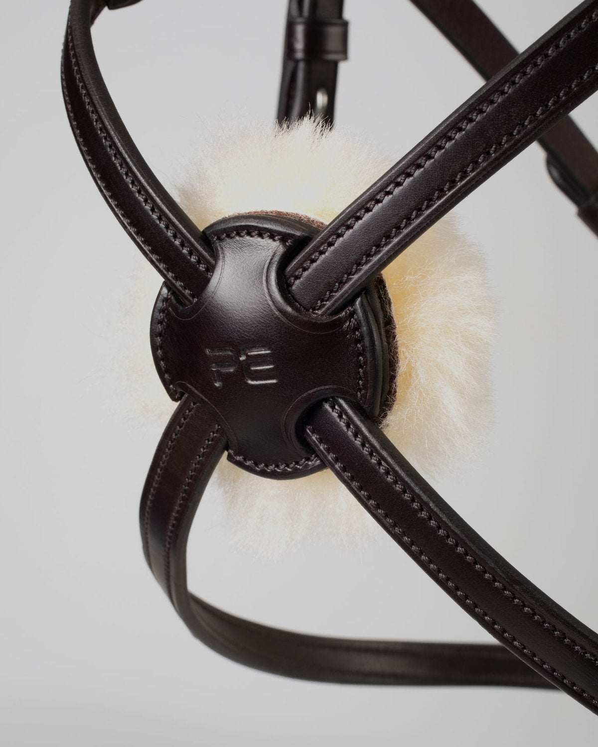 PREMIER EQUINE Glorioso Grackle Bridle - Brown Leather, Anatomical Horse Riding Bridle with Merino Wool Pad