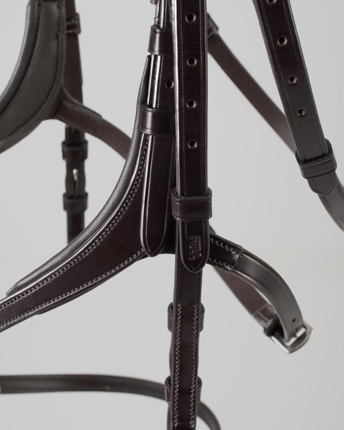 Premier Equine Glorioso Brown Grackle Bridle - Italian Leather, Anatomical Horse Bridle