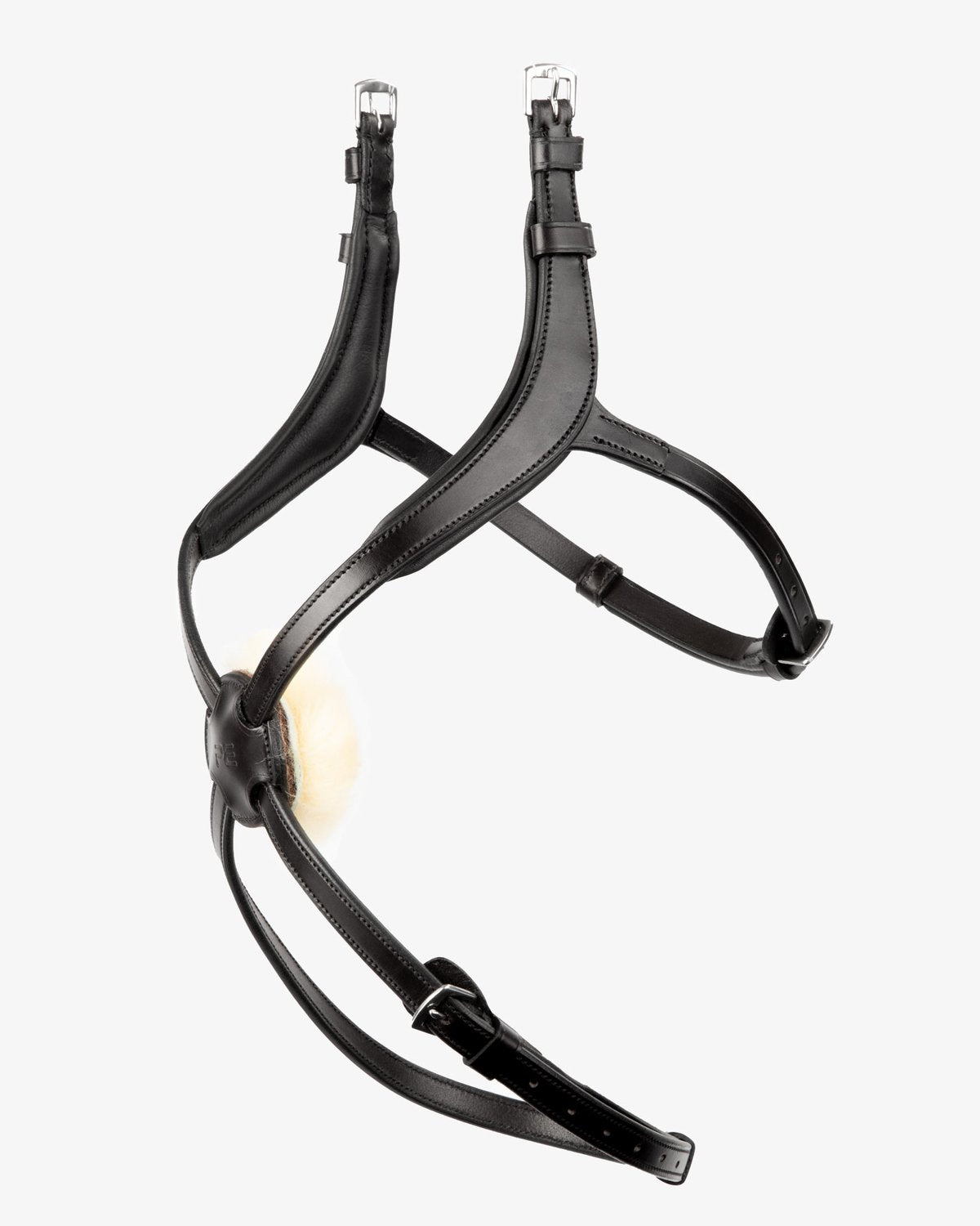 PREMIER EQUINE Glorioso Mexican Grackle Noseband Black - Italian Leather, Merino Wool Pad, Horse Riding Equipment