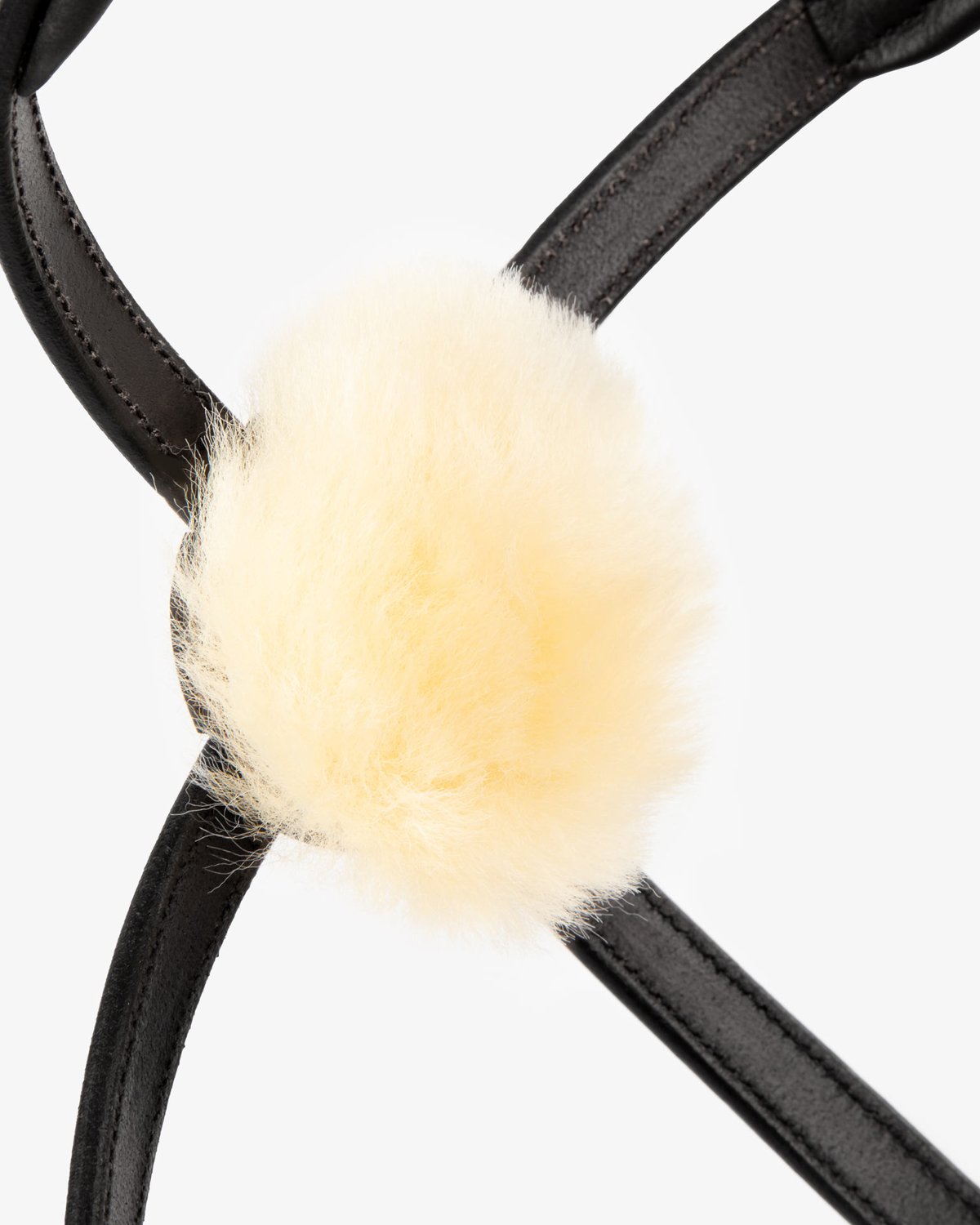 Premier Equine Glorioso Black Mexican Grackle Noseband - Italian Leather & Merino Wool Pad