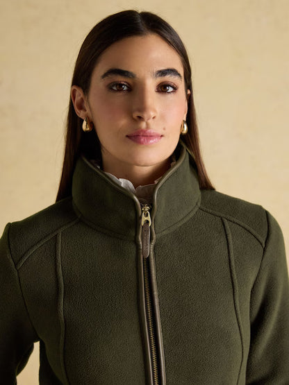Joules Heritage Green Longline Zip Through Fleece