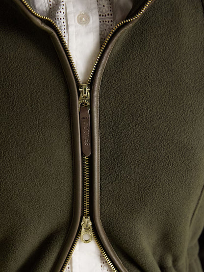 Joules Heritage Green Longline Zip Through Fleece