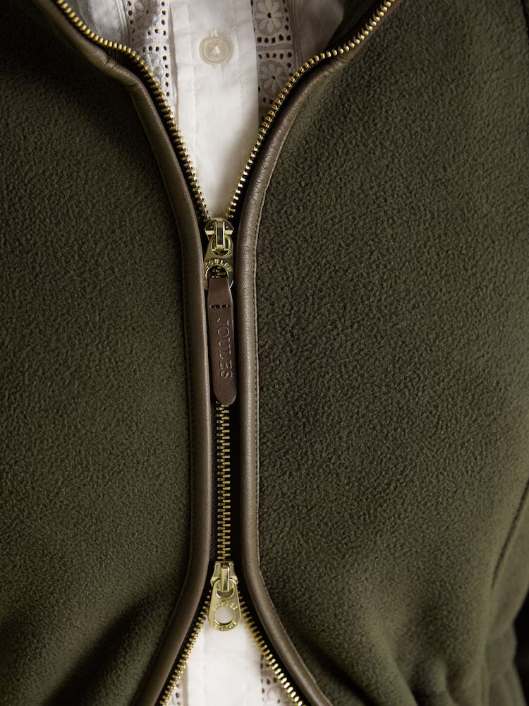 Joules Heritage Green Longline Zip Through Fleece