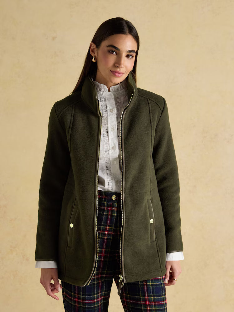 Joules Heritage Green Longline Zip Through Fleece