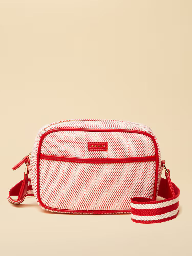 Joules Blair Red Canvas Cross Body Bag