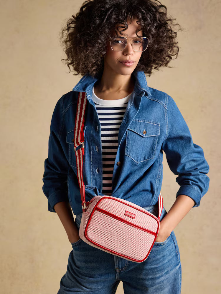 Joules Blair Red Canvas Cross Body Bag