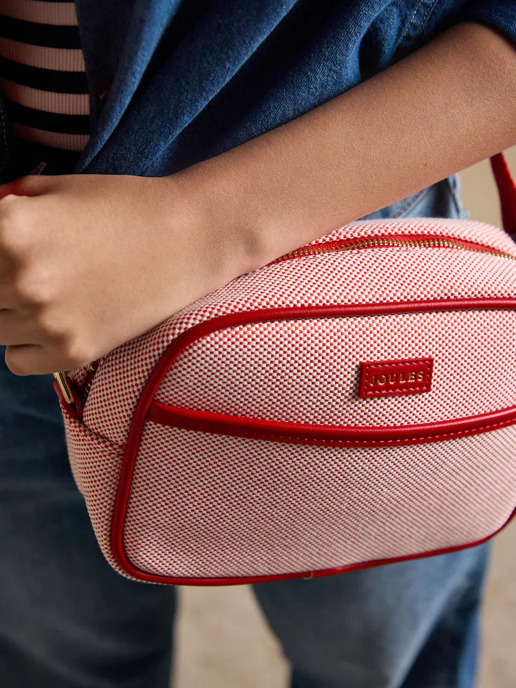 Joules Blair Red Canvas Cross Body Bag