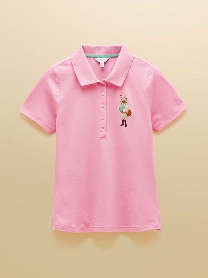Joules Jonty Fox Pink Slim Fit Cotton Pique Polo Shirt