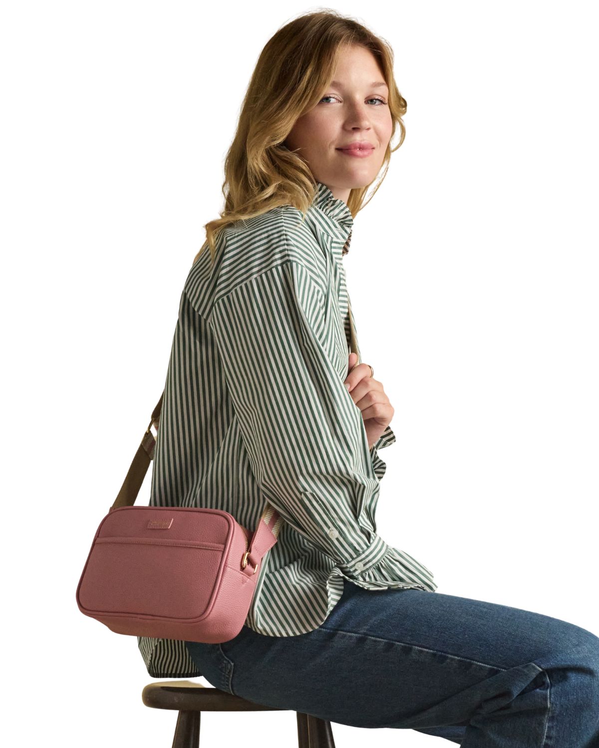 Joules Trent Pink Cross Body Bag with Adjustable Thick Strap