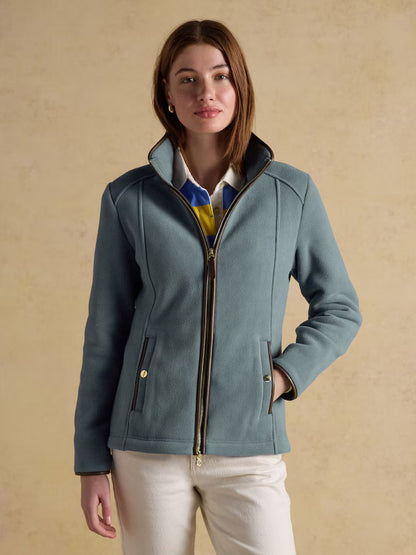 Joules Heritage Chambray Blue Regular Zip Up Polar Fleece