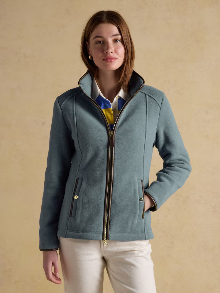 Joules Heritage Chambray Blue Regular Zip Up Polar Fleece