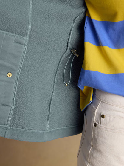 Joules Heritage Chambray Blue Regular Zip Up Polar Fleece