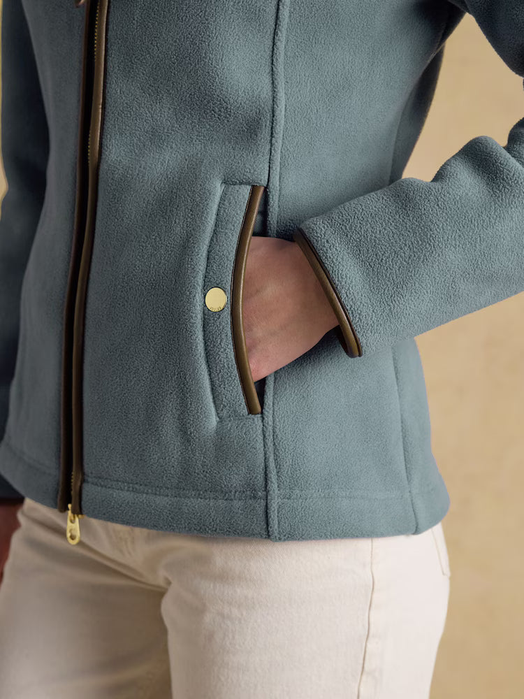 Joules Heritage Chambray Blue Regular Zip Up Polar Fleece