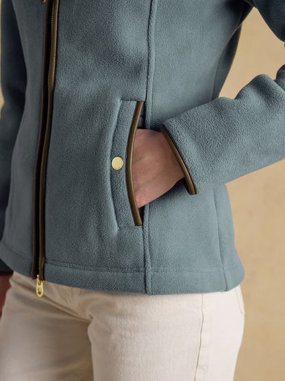 Joules Heritage Chambray Blue Regular Zip Up Polar Fleece