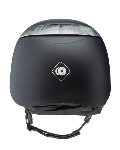 Charles Owen Halo Riding Helmet - Black/Platinum. Equestrian safety helmet with 360° ventilation and multiple safety standards.