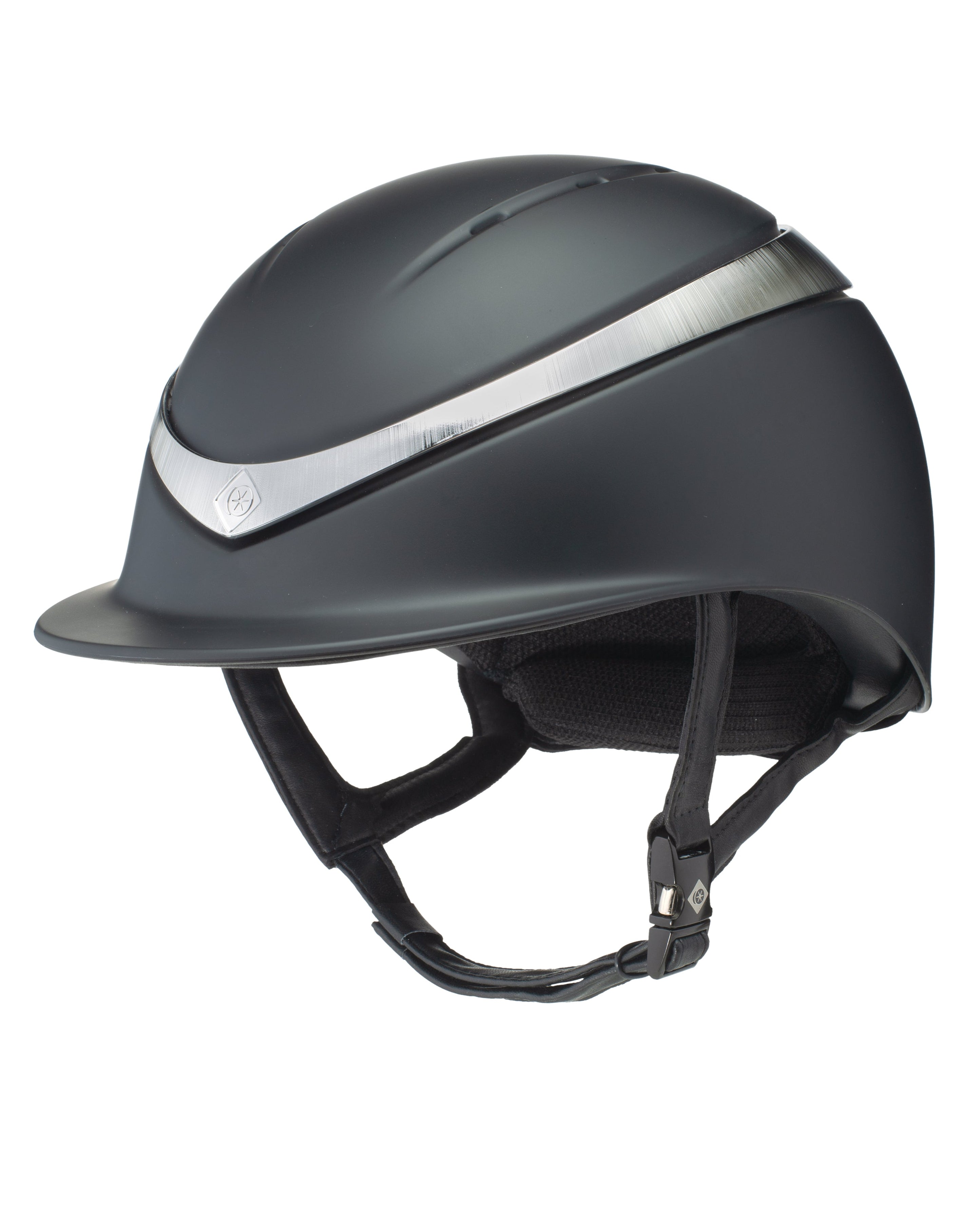 Charles Owen Halo Riding Helmet - Black/Platinum Equestrian Helmet for Horseback Riding. Safety & Style Combined!