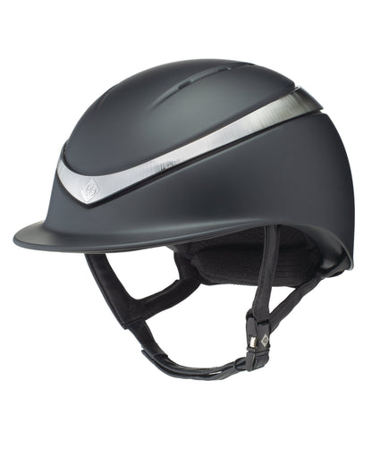 Charles Owen Halo Riding Helmet - Black/Platinum Equestrian Helmet for Horseback Riding. Safety & Style Combined!