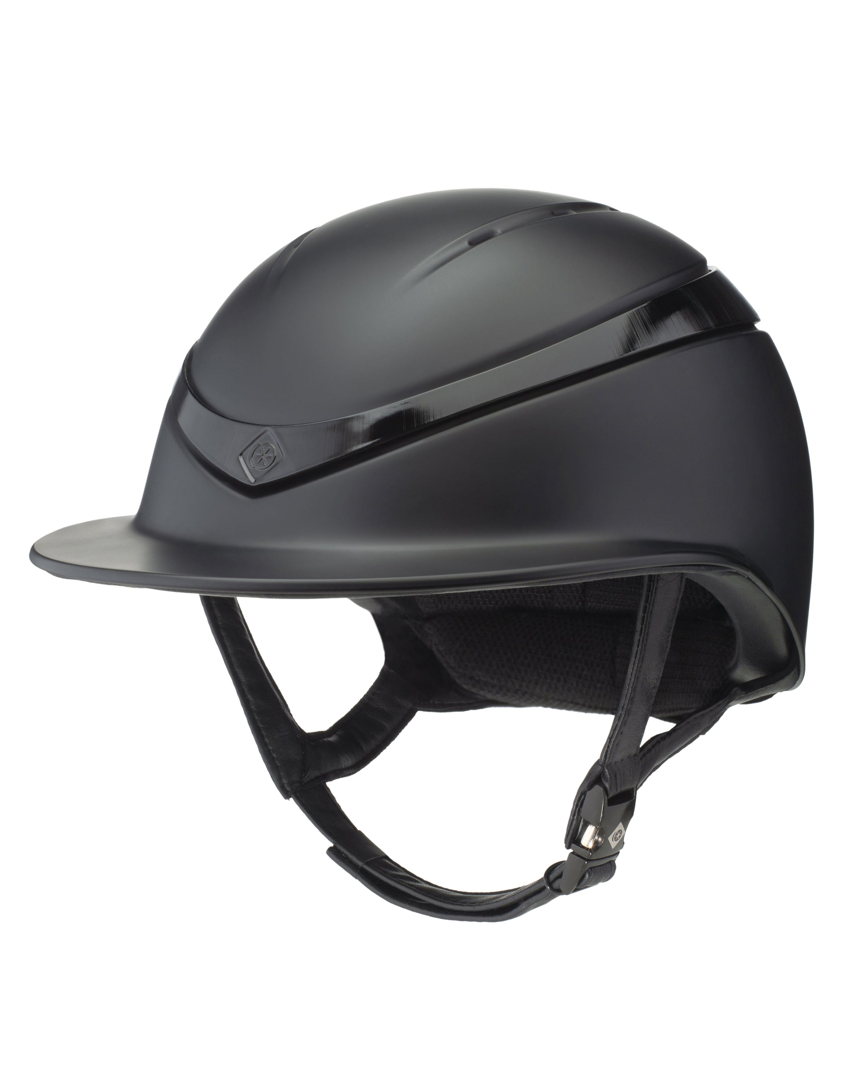 Charles Owen Halo Riding Helmet - Black Matte/Gloss Equestrian Protective Headgear
