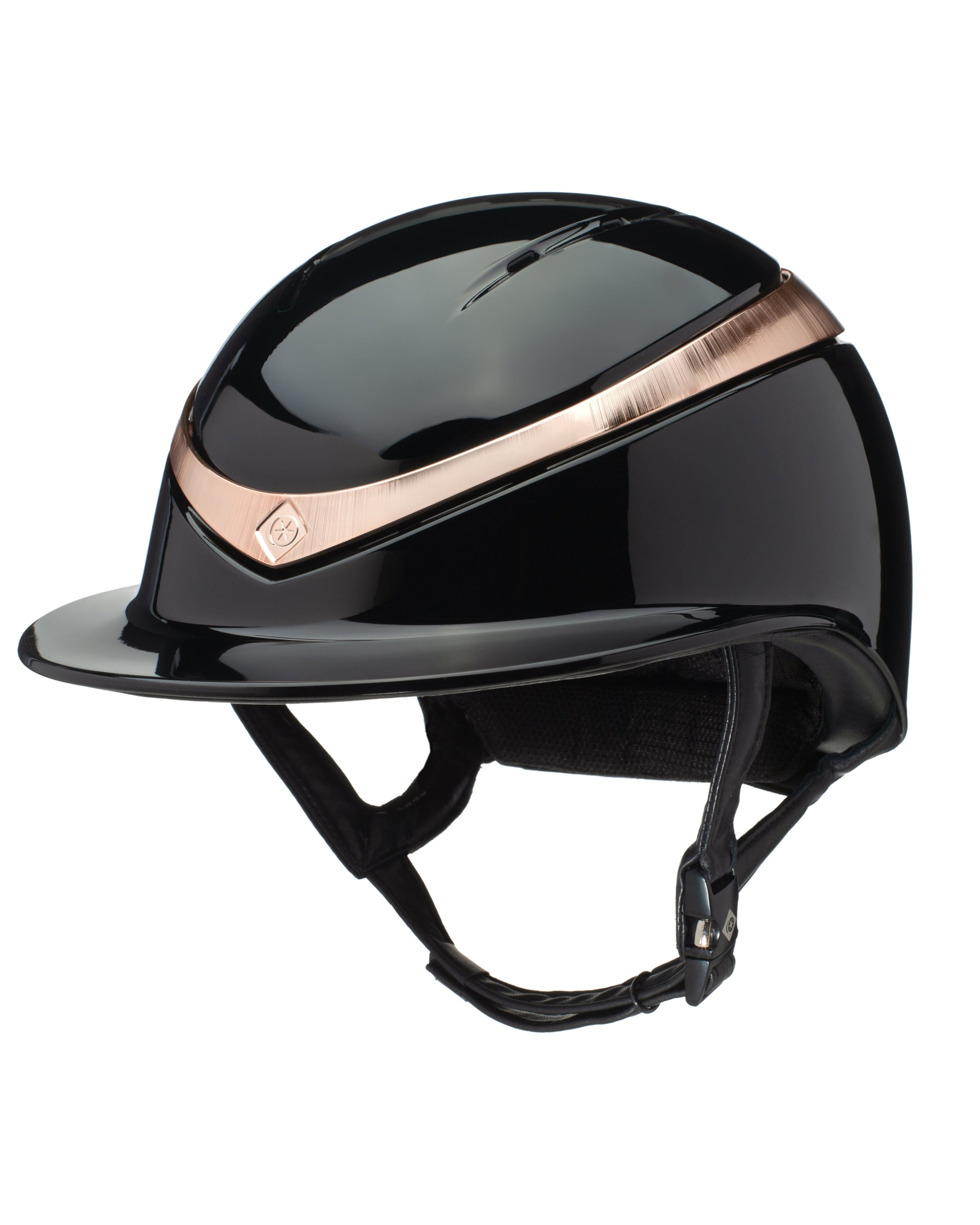 Charles Owen Halo Equestrian Riding Helmet Black/Rose Gold Gloss - Premium Safety Gear