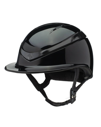 Charles Owen Halo Riding Helmet - Black Gloss Wide Peak. Premium equestrian safety headwear. #ridinghelmet #equestrian #charlesowen