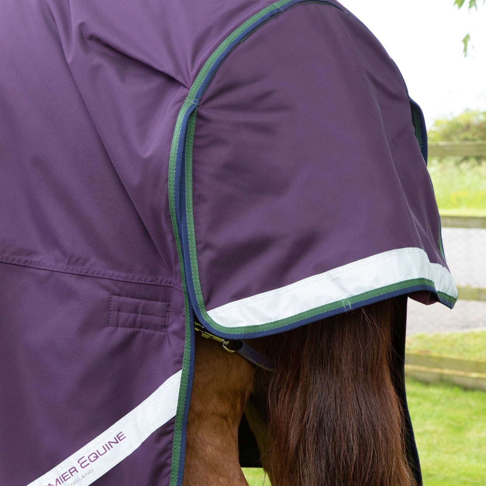 Premier Equine Buster Hardy 100g Half Neck Turnout Rug Purple