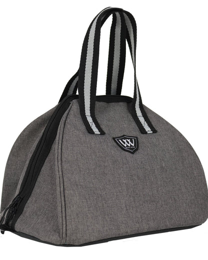 Woof Wear Riding Hat Bag - Grey & Black Padded Helmet Bag with Waterproof Base & Cotton Handles
