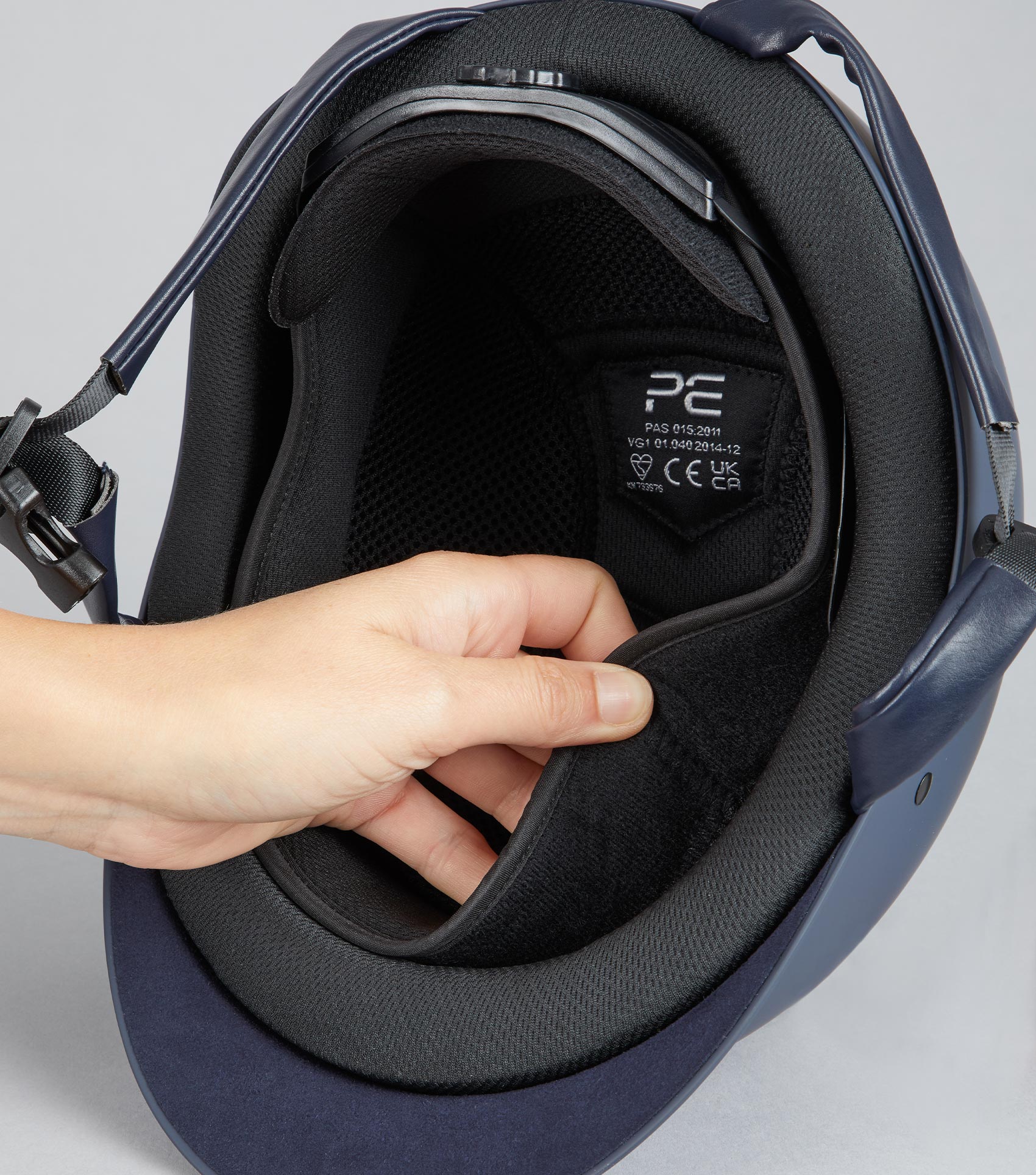 Premier Equine Riding Helmet Liner - Black, Antibacterial, Washable