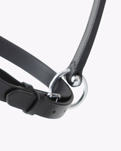 Premier Equine Black Rolled Anatomic Leather Head Collar | Equine Halter
