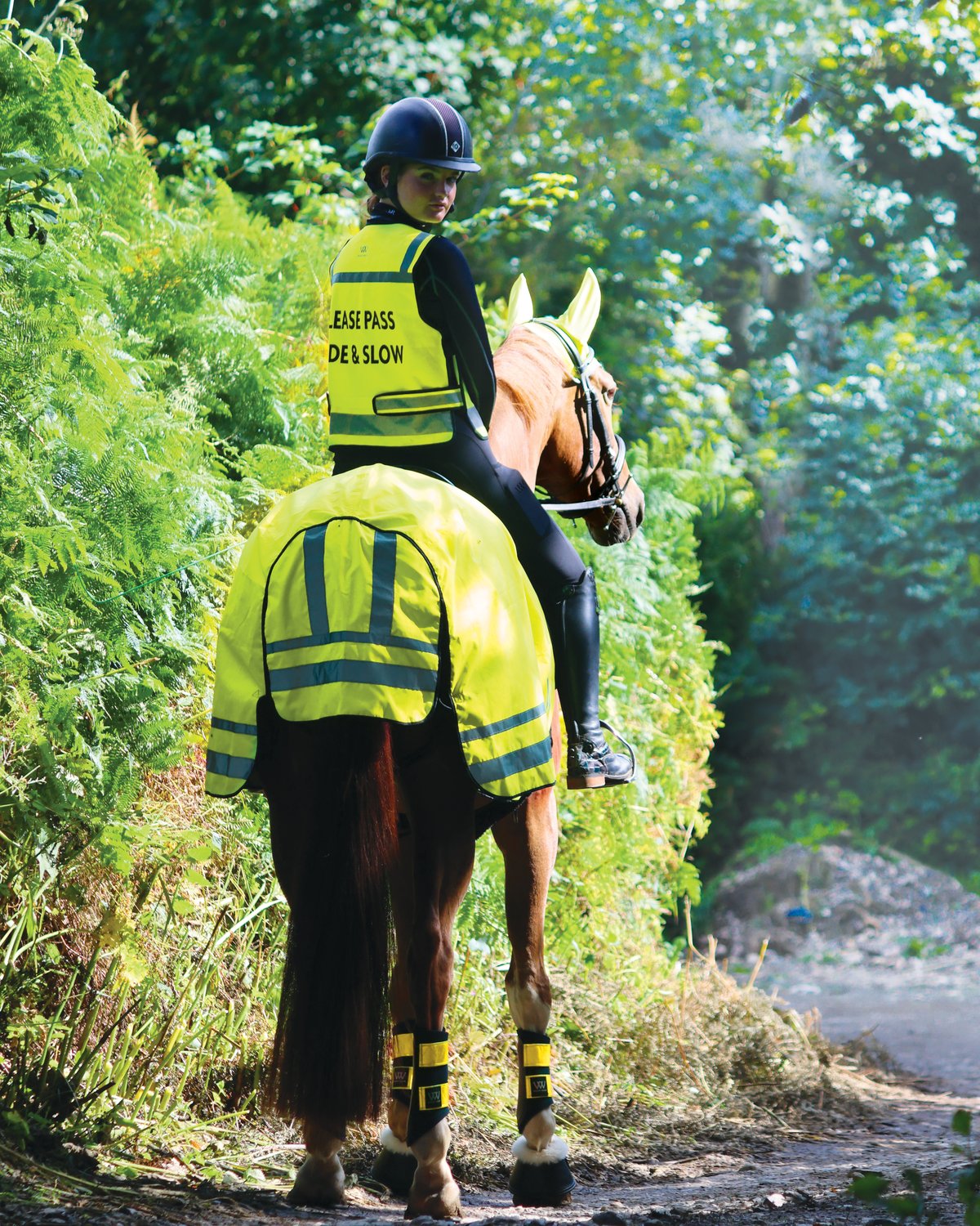 Woof Wear Hi Vis Horse Riding Exercise Sheet: High Visibility Yellow for Rider Safety
