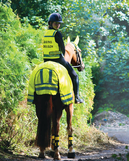Woof Wear Hi Vis Horse Riding Exercise Sheet: High Visibility Yellow for Rider Safety