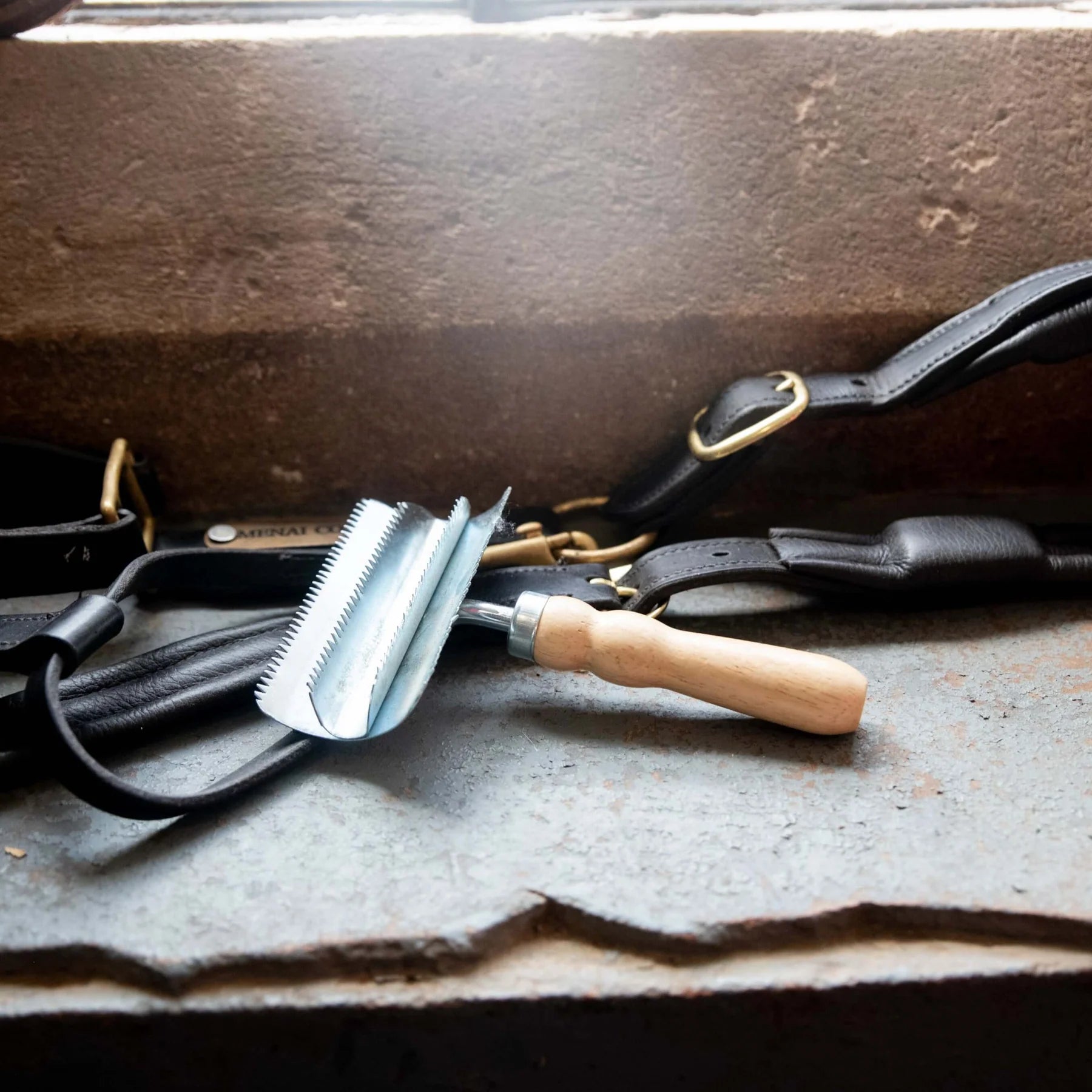 BORSTIQ Metal Curry Comb: Original horse grooming tool for easy body brush cleaning - Equiflair