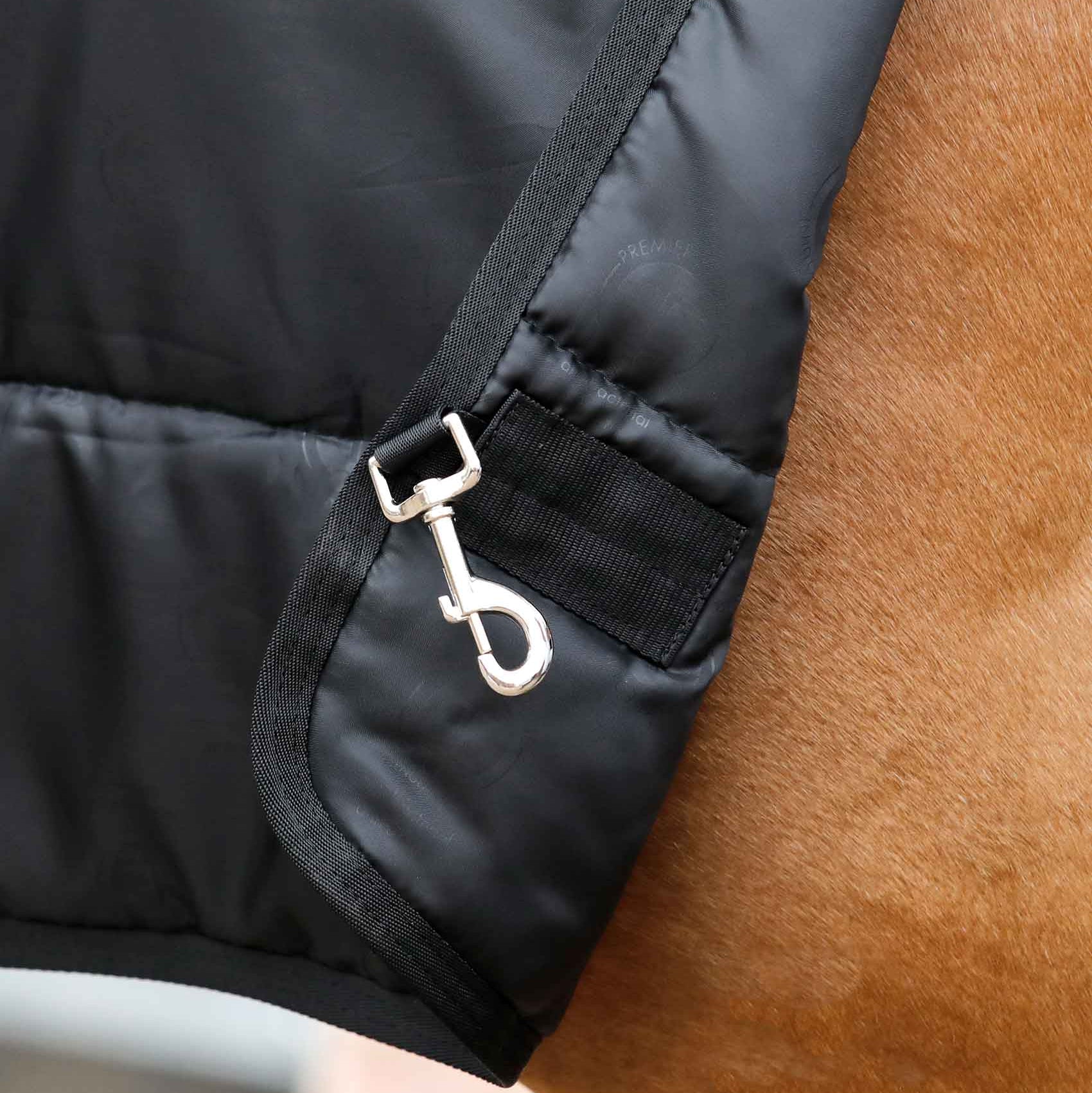 Black Horse Rug Liner - Premier Equine Quilted Attachment for Stable & Turnout