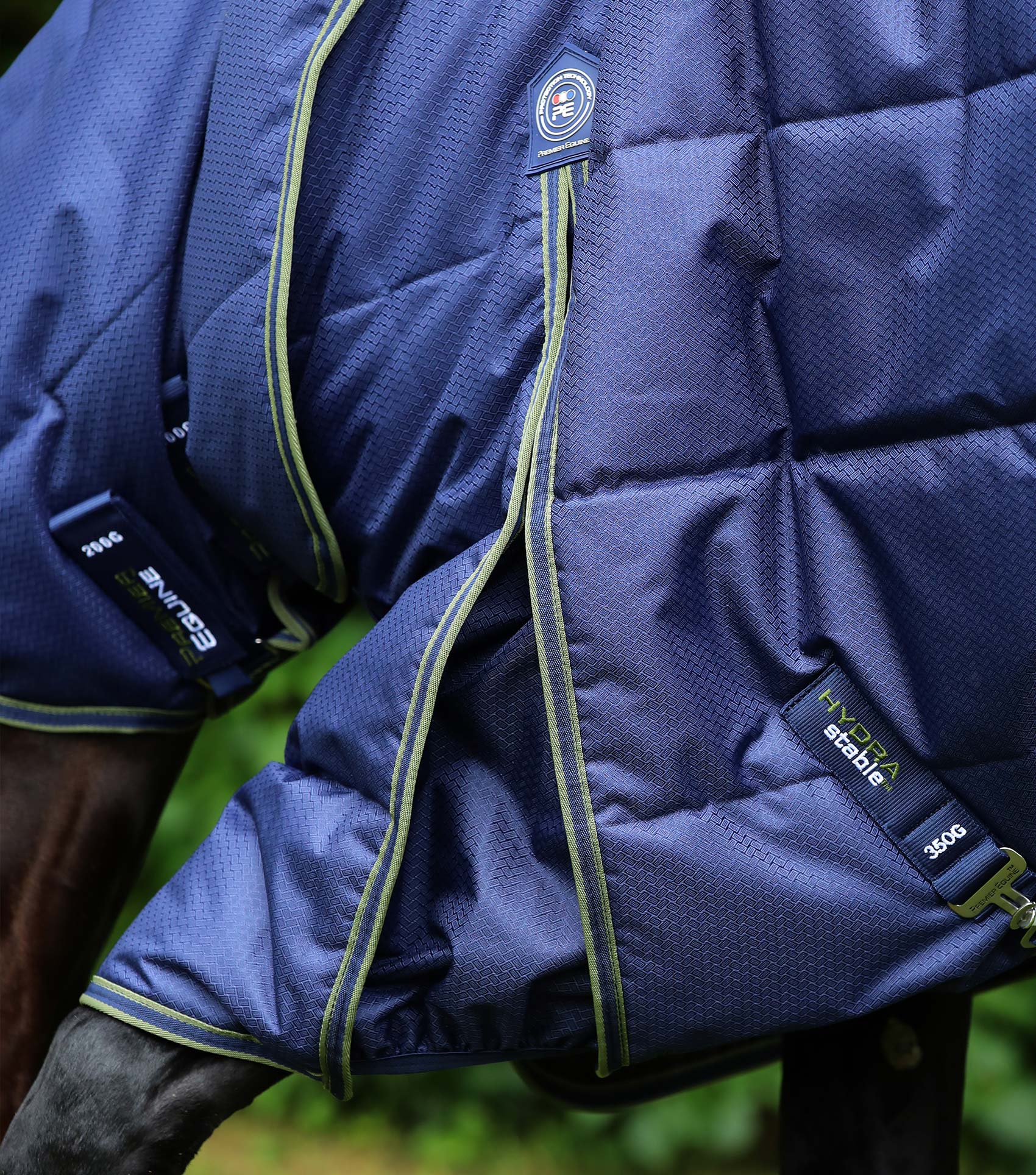 Premier Equine Hydra 350g Stable Rug with Neck Cover Navy | Heavyweight Horse Rug | Comfortable & Durable