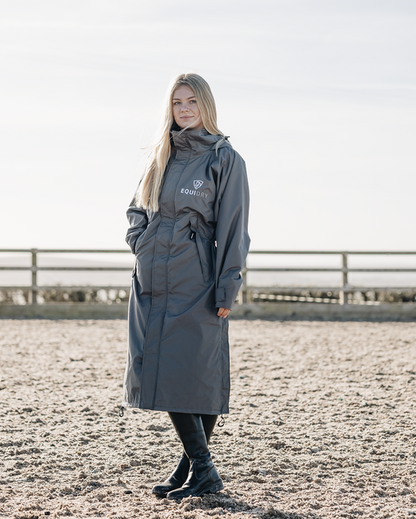 EQUIDRY Evolution Waterproof Riding Coat - Grey Equimac, Horse Riding Apparel, Equestrian Outerwear.