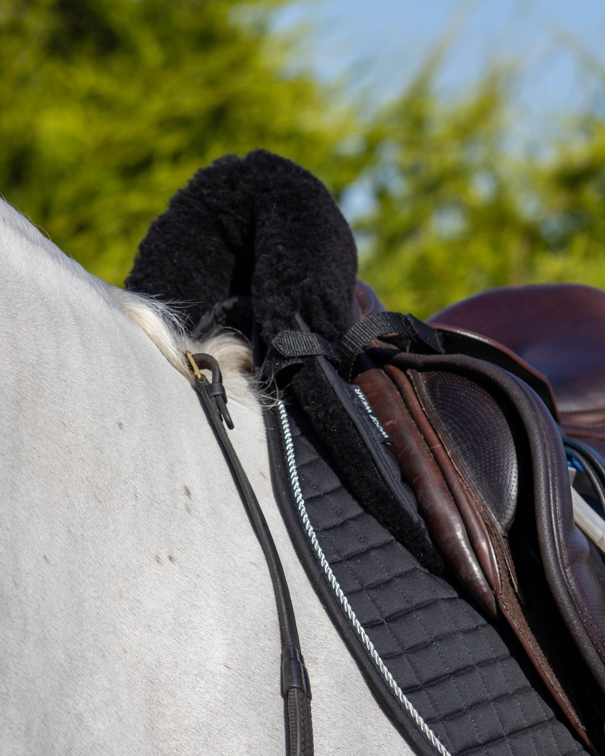 Woof Wear Sheepskin Half Pad - Black Horse Saddle Pad Equestrian Gear